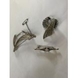 THREE SILVER BROOCHES