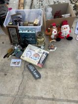 AN ASSORTMENT OF ITEMS TO INCLUDE WATCHES, CLOCKS AND CHRISTMAS DECORATIONS ETC