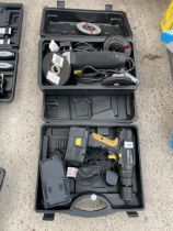 AN AS NEW AND BOXED MCKELLLER ANGLE GRINDER AND A MCKELLER BATTERY DRILL