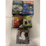 FIVE GAMING POWERPACKS TO INCLUDE A POWER PAK AND MAINS ADAPTOR FOR USE WITH GAMEBOY POCKET, GAMEBOY