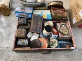 A LARGE ASSORTMENT OF VINTAGE TINS