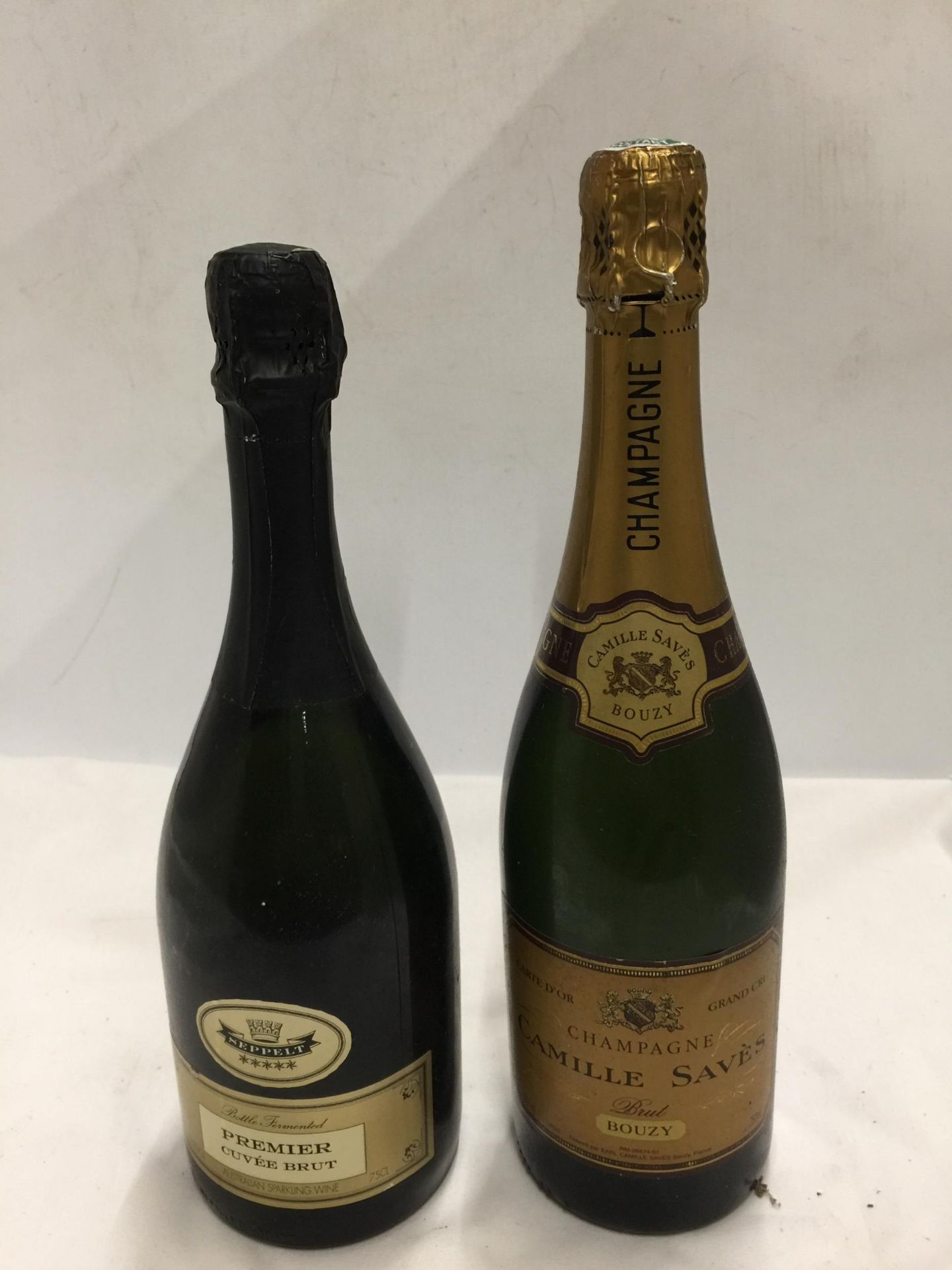 TWO BOTTLES - 75CL CAMILLE SAVE'S CHAMPAGNE AND SEPPELT PREMIER CUVEE BRUT