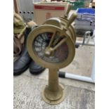 A BRASS NAUTICAL SHIPS ENGINE ROOM TELEGRAPH