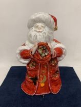 AN ANITA HARRIS HAND PAINTED AND SIGNED IN GOLD LARGE SANTA CLAUS FIGURE