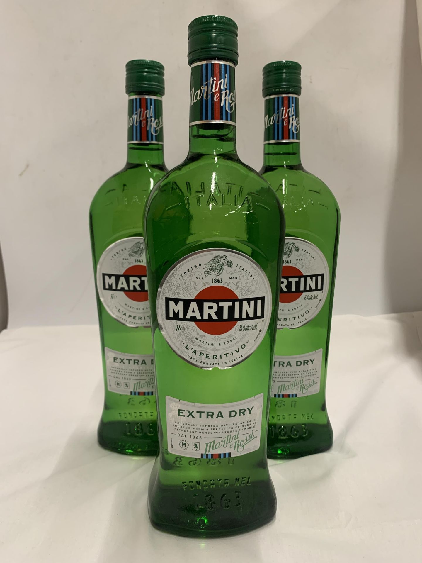 THREE 1L BOTTLES - MARTINI EXTRA DRY L'APERITIVO