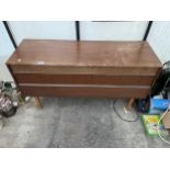 A RETRO TEAK RADIOGRAM WITH RECORD DECK AND BUSH SOLID STATE STEREO