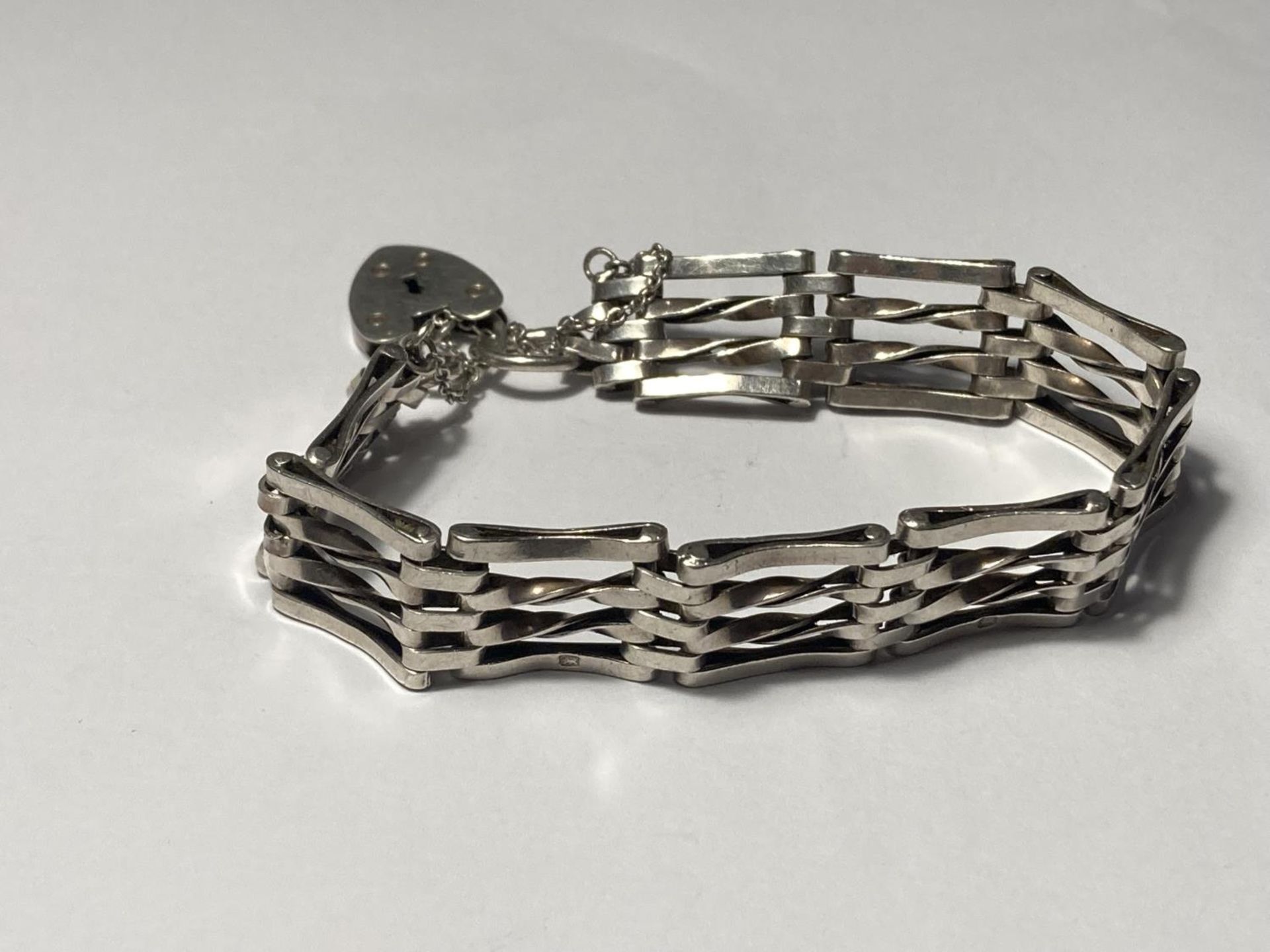 A SILVER GATE BRACELET