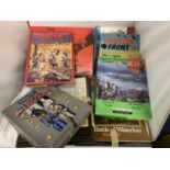 A BUNDLE OF WAR GAMES TO INCLUDE NAPOLEON'S FIRST BATTLES, RUSSIAN FRONT, THE BATTLE OF WATERLOO,