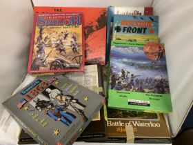 A BUNDLE OF WAR GAMES TO INCLUDE NAPOLEON'S FIRST BATTLES, RUSSIAN FRONT, THE BATTLE OF WATERLOO,