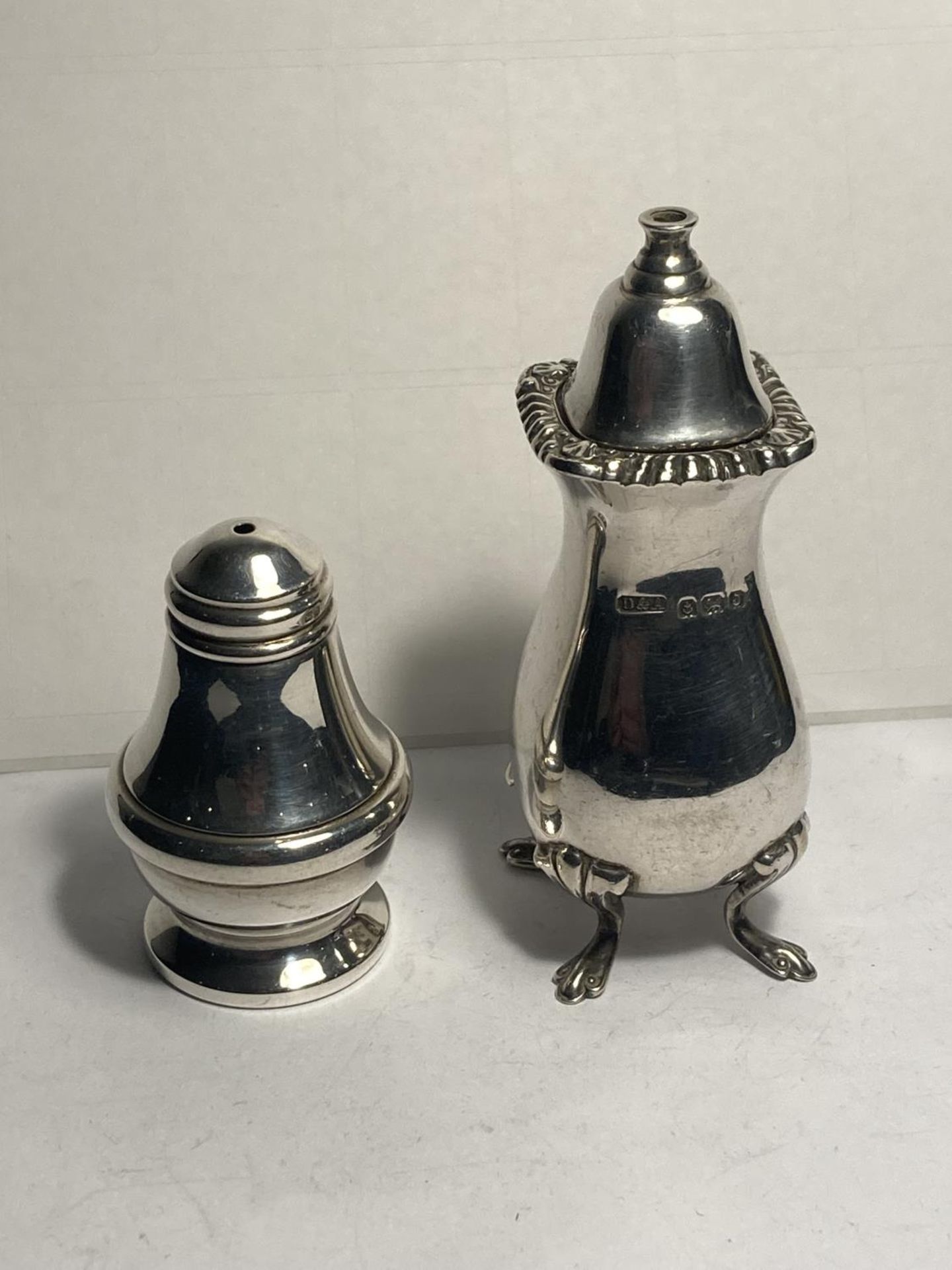 TWO HALLMARKED BIRMINGHAM SILVER SALT POTS