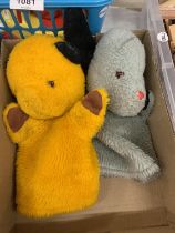 A VINTAGE SOOTY HAND PUPPET TOGETHER WITH SWEEP