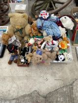 A LARGE ASSORTMENT OF DOLLS AND TEDDIES ETC