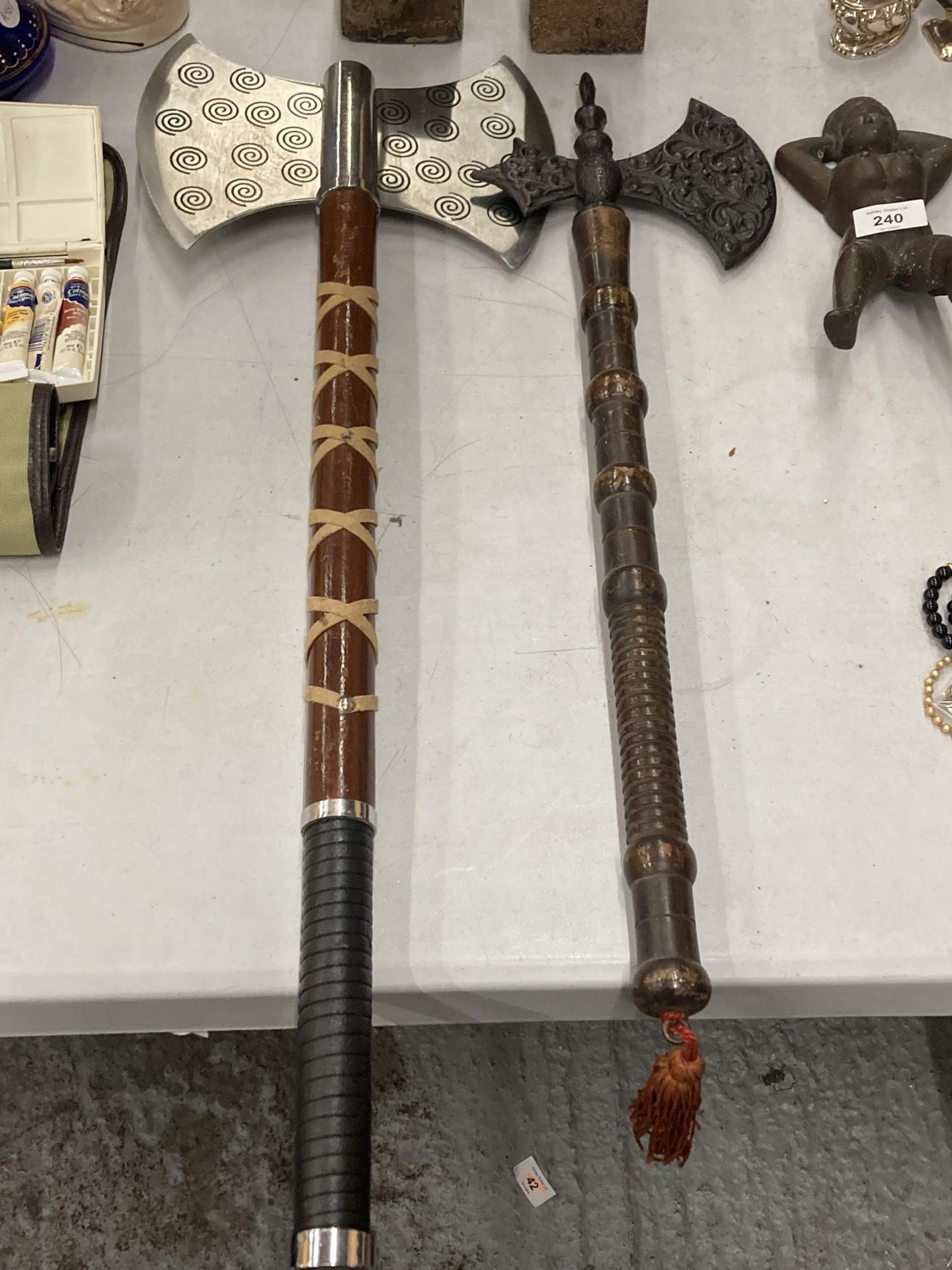 TWO MEDIEVAL STYLE AXES