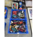 AN ASSORTMENT OF TOYS TO INCLUDE DIE CAST VEHICLES