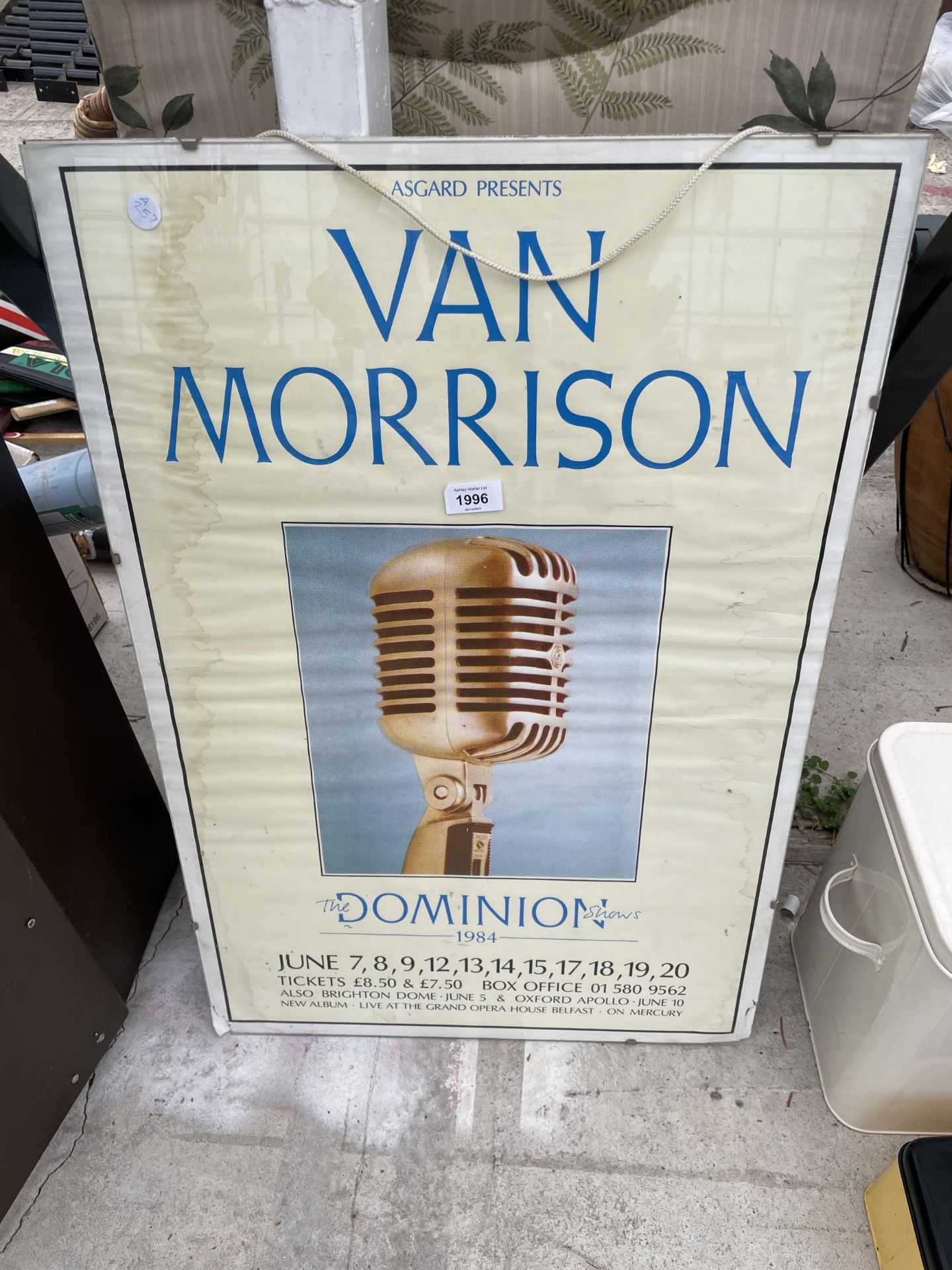 A VAN MORRISON POSTER WITH GLASS CLIP FRAME - Image 2 of 5