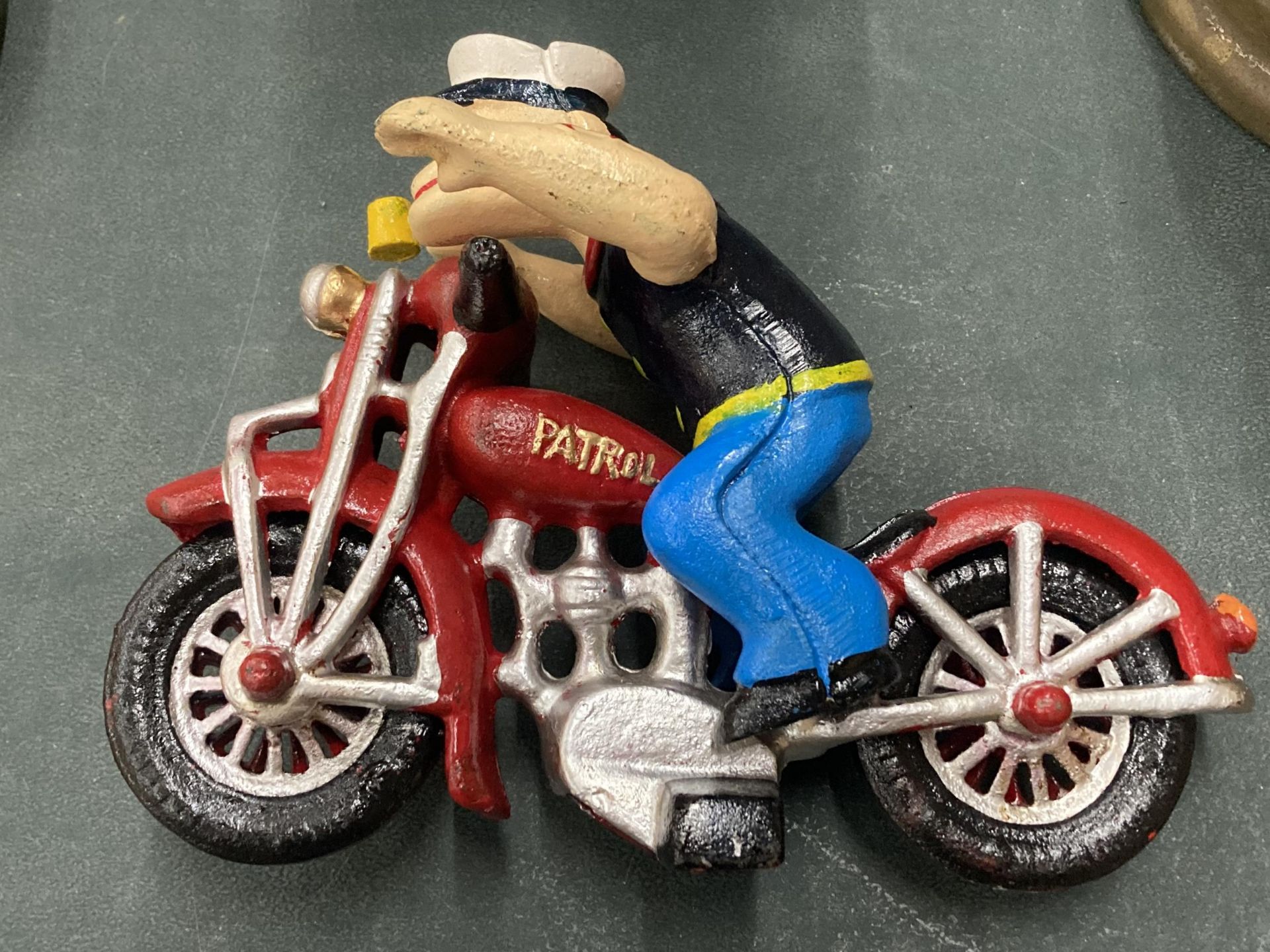 A HEAVY CAST POPEYE ON BIKE - Image 4 of 4