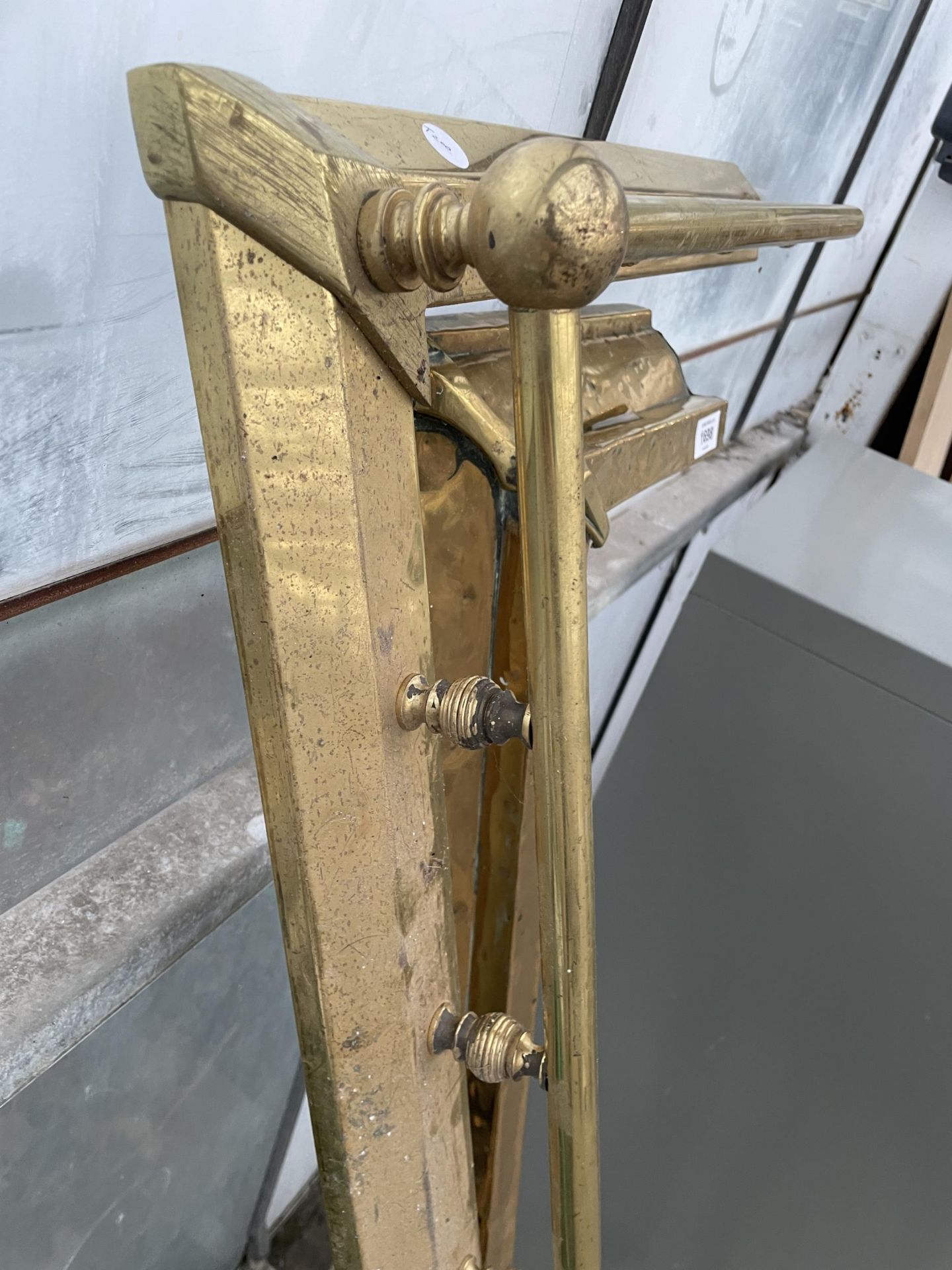 TWO DECORATIVE BRASS FIRE FENDERS - Image 3 of 3
