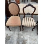 A VICTORIAN MAHOGANY DINING CHAIR AND VICTORIAN STYLE