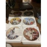 SIX DANBURY MINT, JACK RUSSELL THEMED CABINET PLATES WITH CERTIFICATES