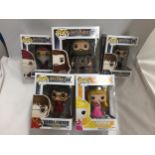 A COLLECTION OF FIVE 'POP' FIGURES TO INCLUDE FOUR HARRY POTTER AND ONE DISNEY - ALL AS NEW IN BOXES