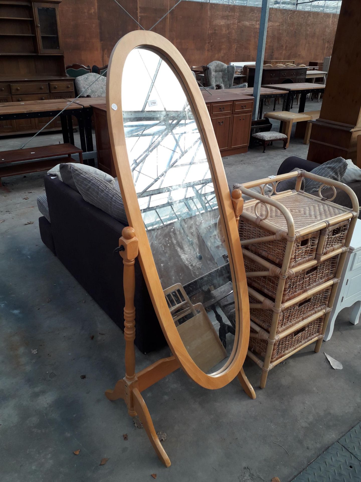 A MODERN CHEVAL MIRROR