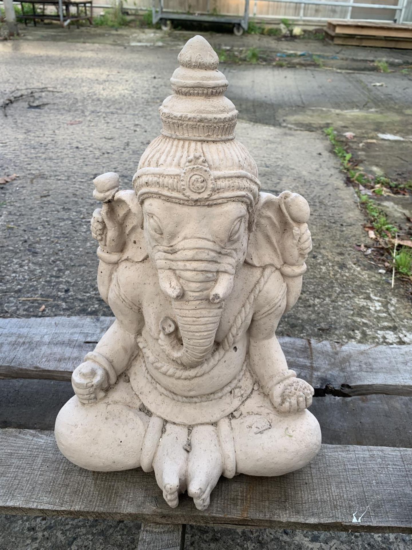 A CONCRETE GANESH FIGURE NO VAT