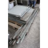 A LARGE QUANTITY OF METAL WORKSHOP RACKING