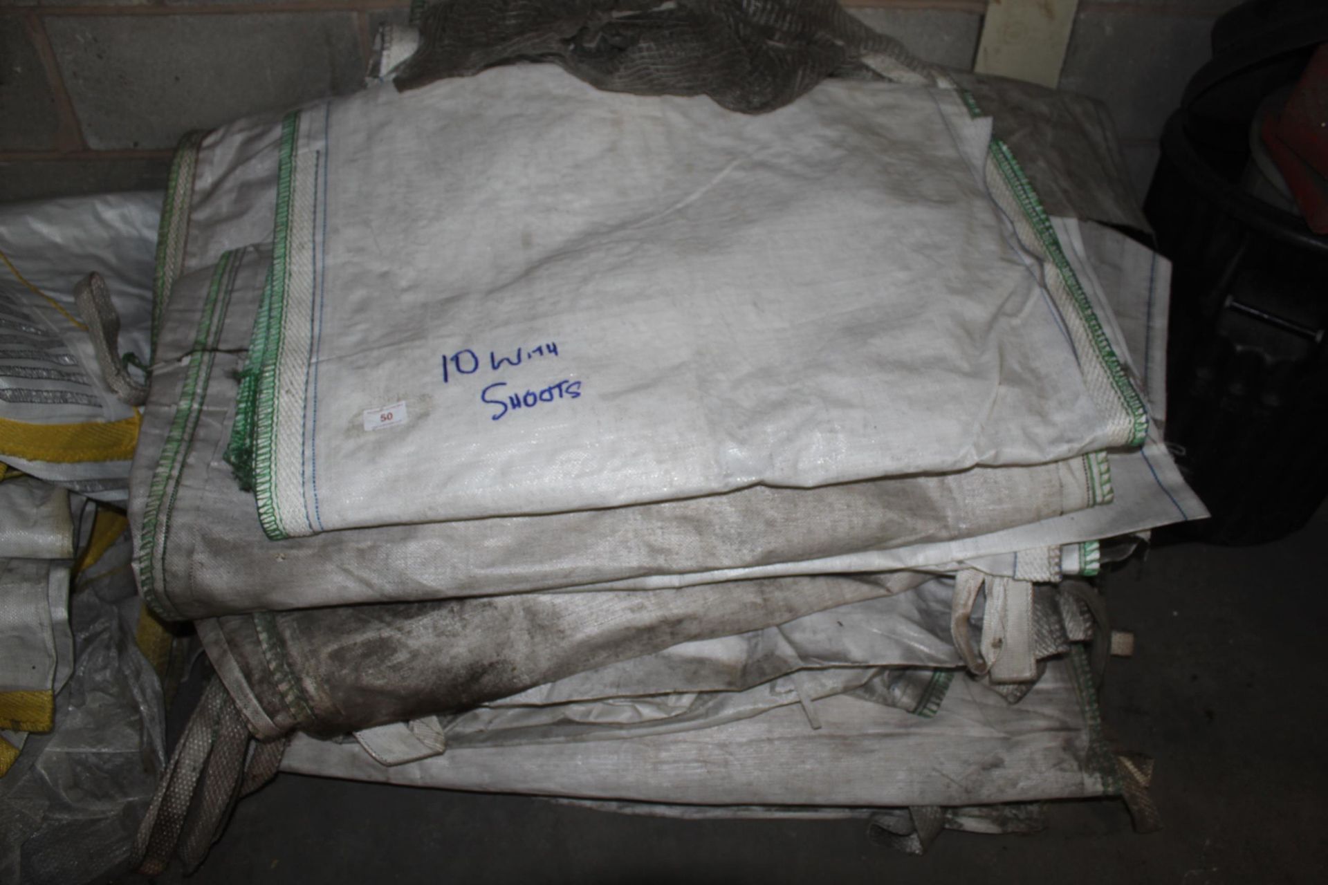 TEN FERTILISER DUMPY BAGS WITH EMPTYING SHOOTS