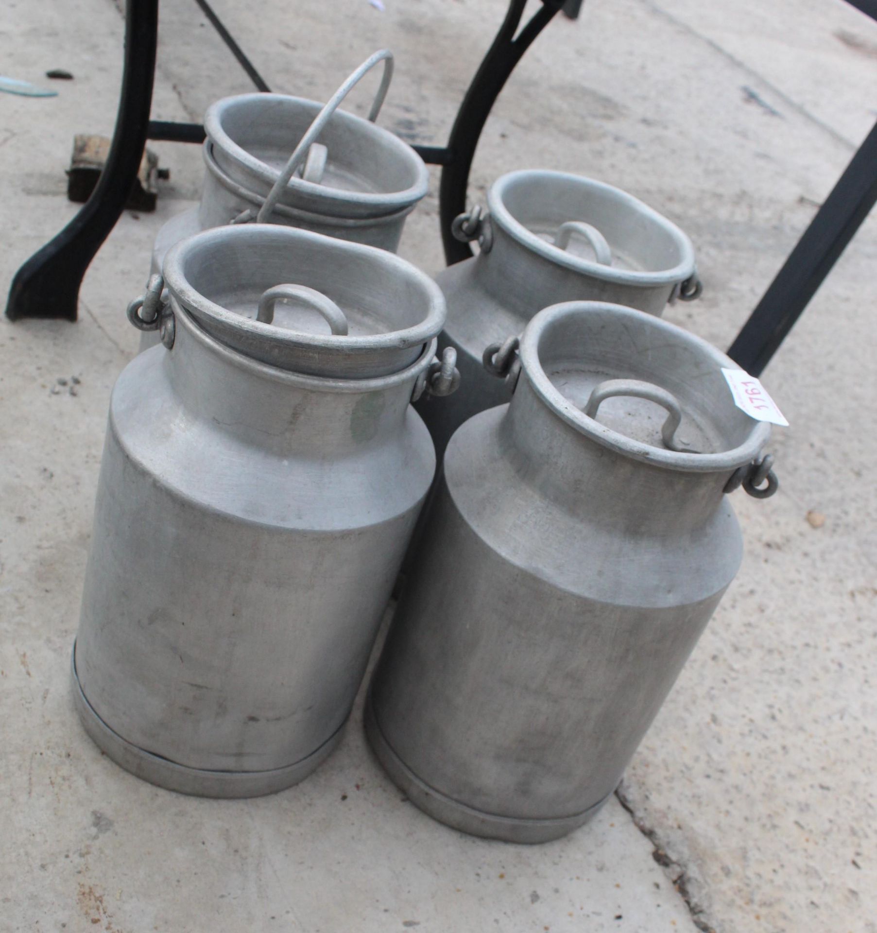 4 SMALL MILK CHURNS NO VAT - Image 2 of 2