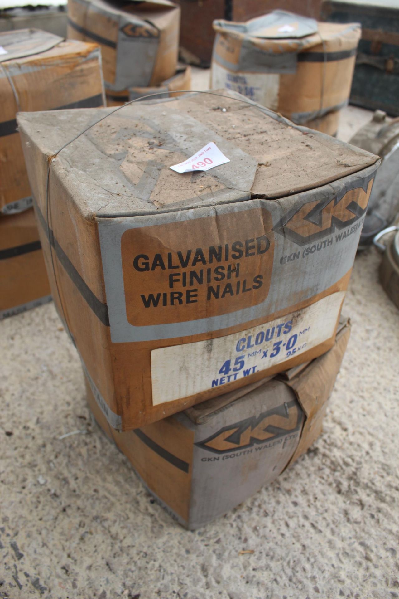 2 BOXES OF GALVANIZED EIRE CLOUT NAILS NO VAT