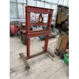 AN 8 TONNE HYDRAULIC PRESS ON TROLLEY WHEELS NO VAT