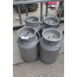 4 SMALL MILK CHURNS NO VAT