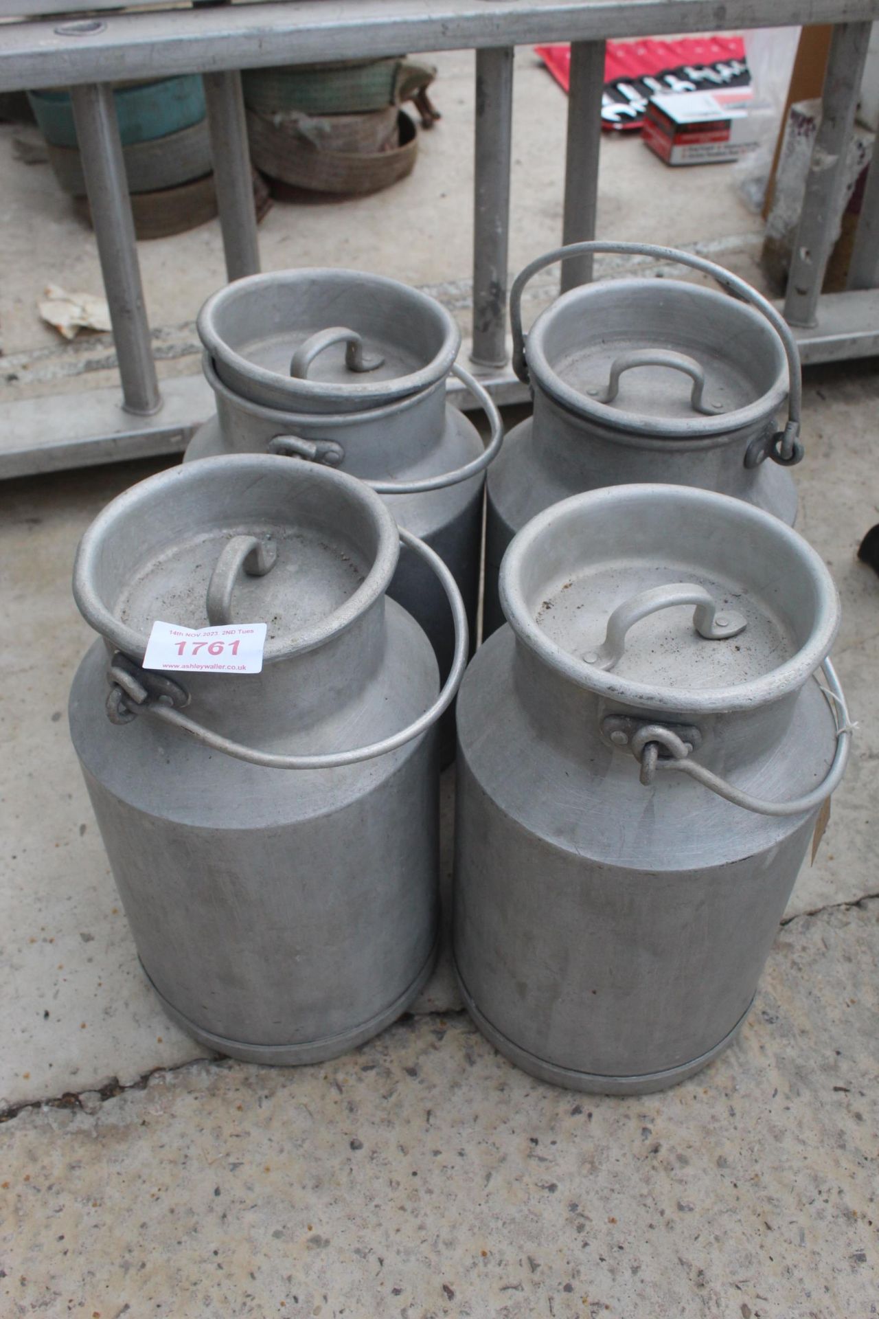 4 SMALL MILK CHURNS NO VAT