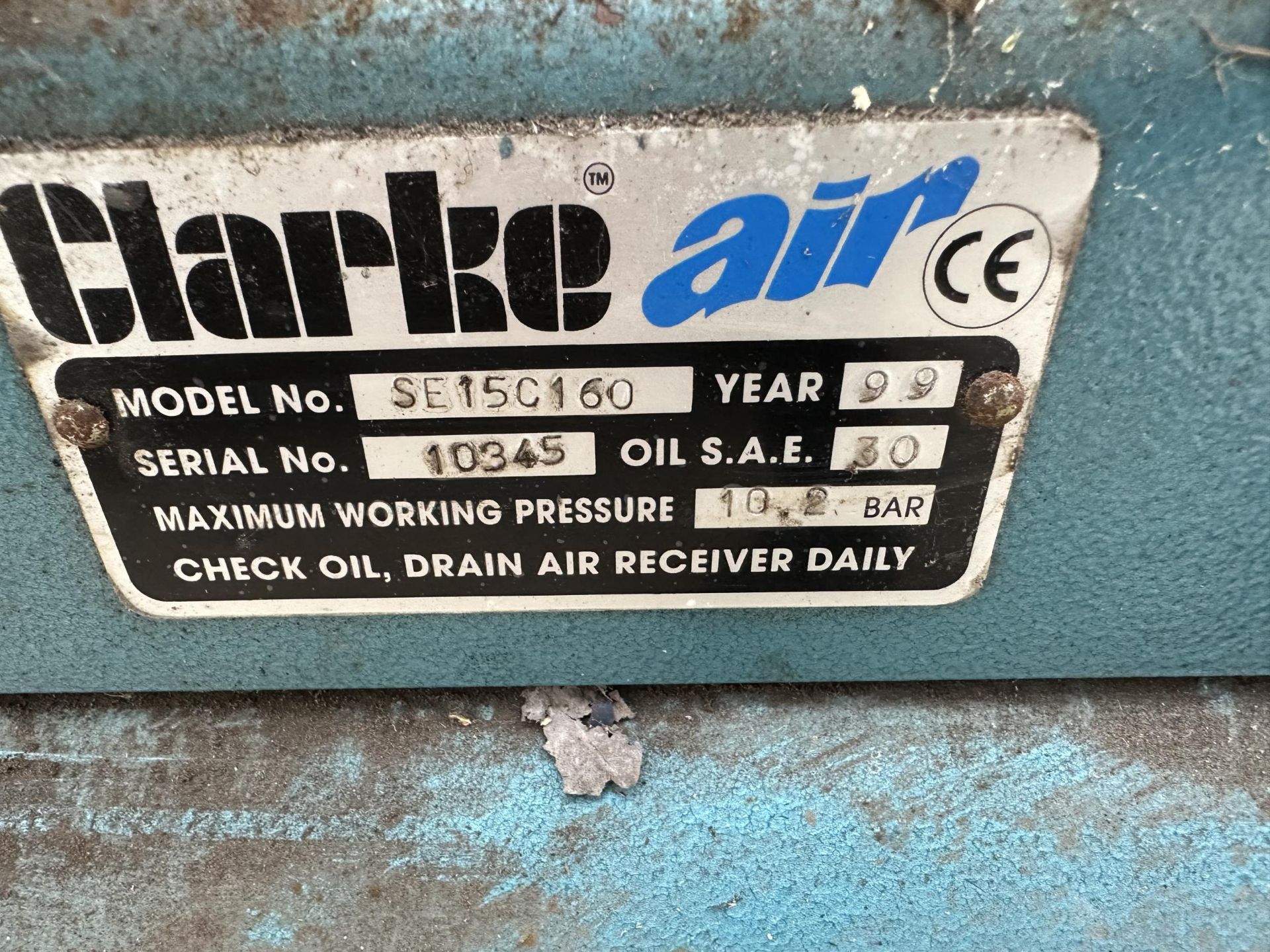 A CLARKE 10.2 BAR COMPRESSOR - NO VAT - Image 3 of 4