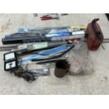 AN ASSORTMENT OF AUTOMOBILE SPARES - VINTAGE WIPER BLADES INCLUDING MG MIDGET, AND A VOLT METER