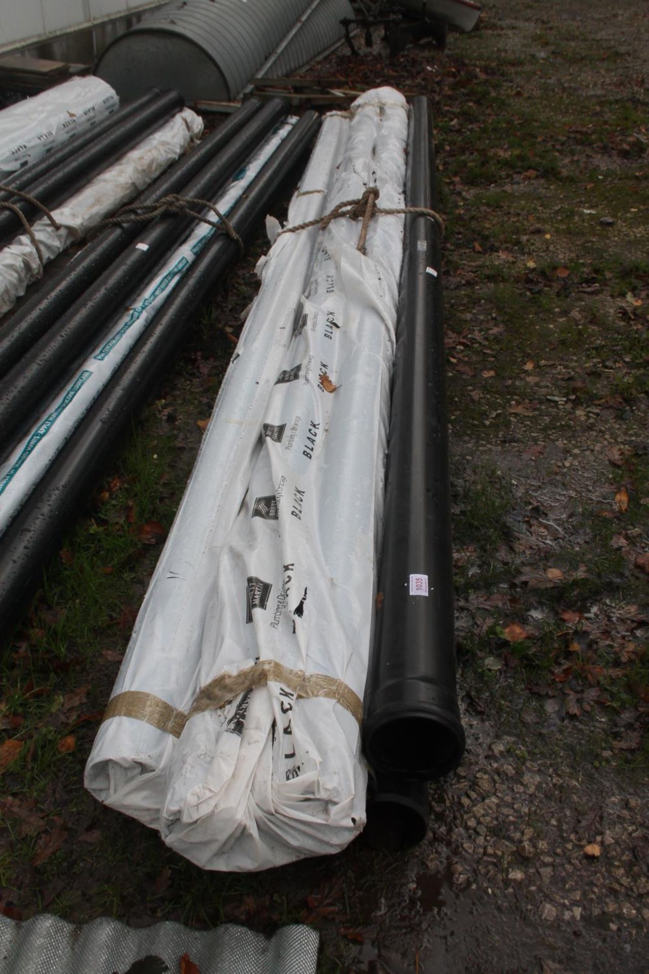 7 BLACK DOWN PIPES 4M X 110MM + VAT