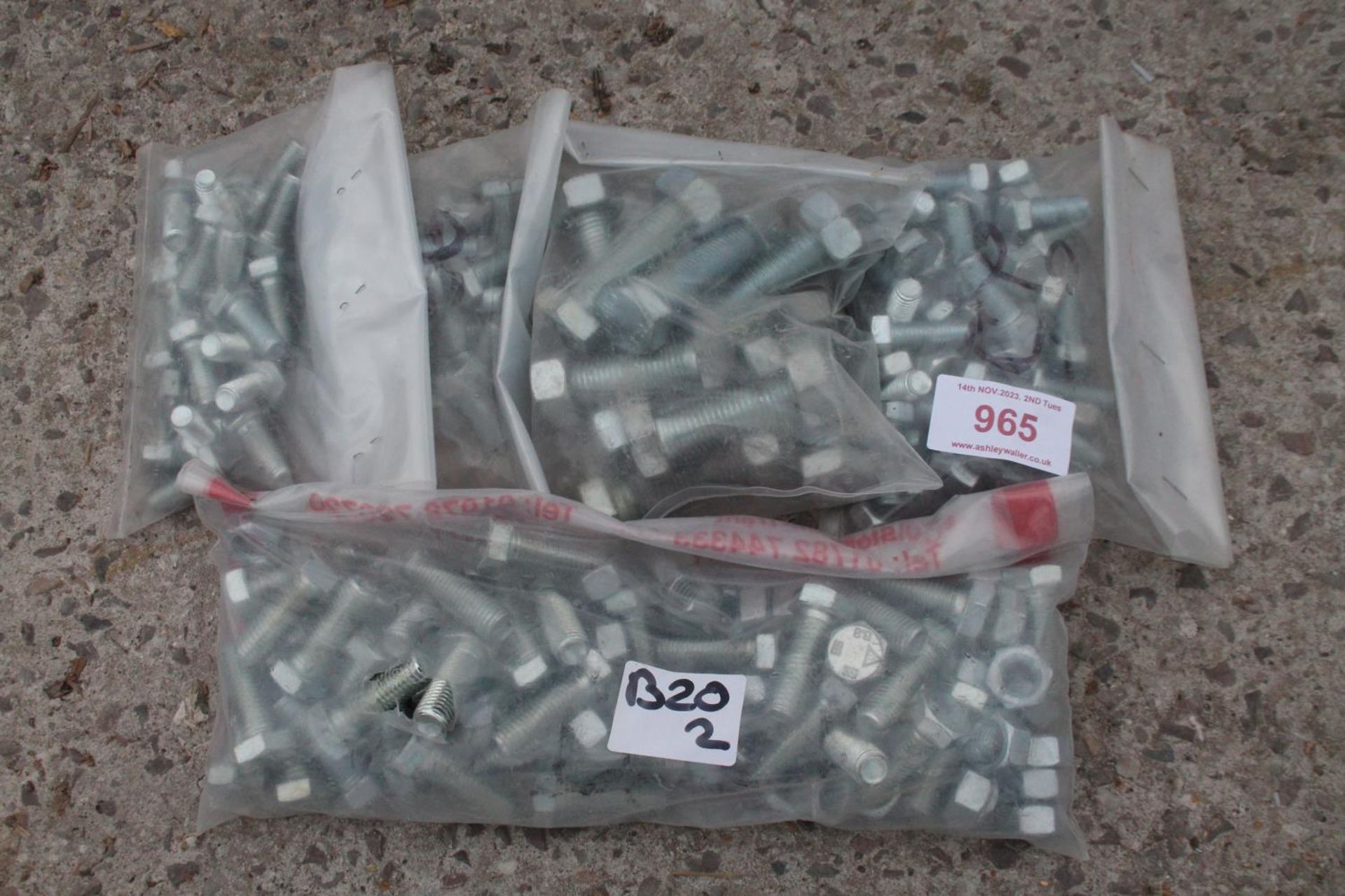 5 BAGS OF BOLTS NO VAT