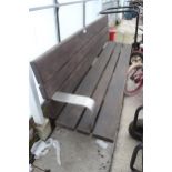 OUTSIDE GARDEN BENCH STAINLESS STEEL ARMS NO VAT