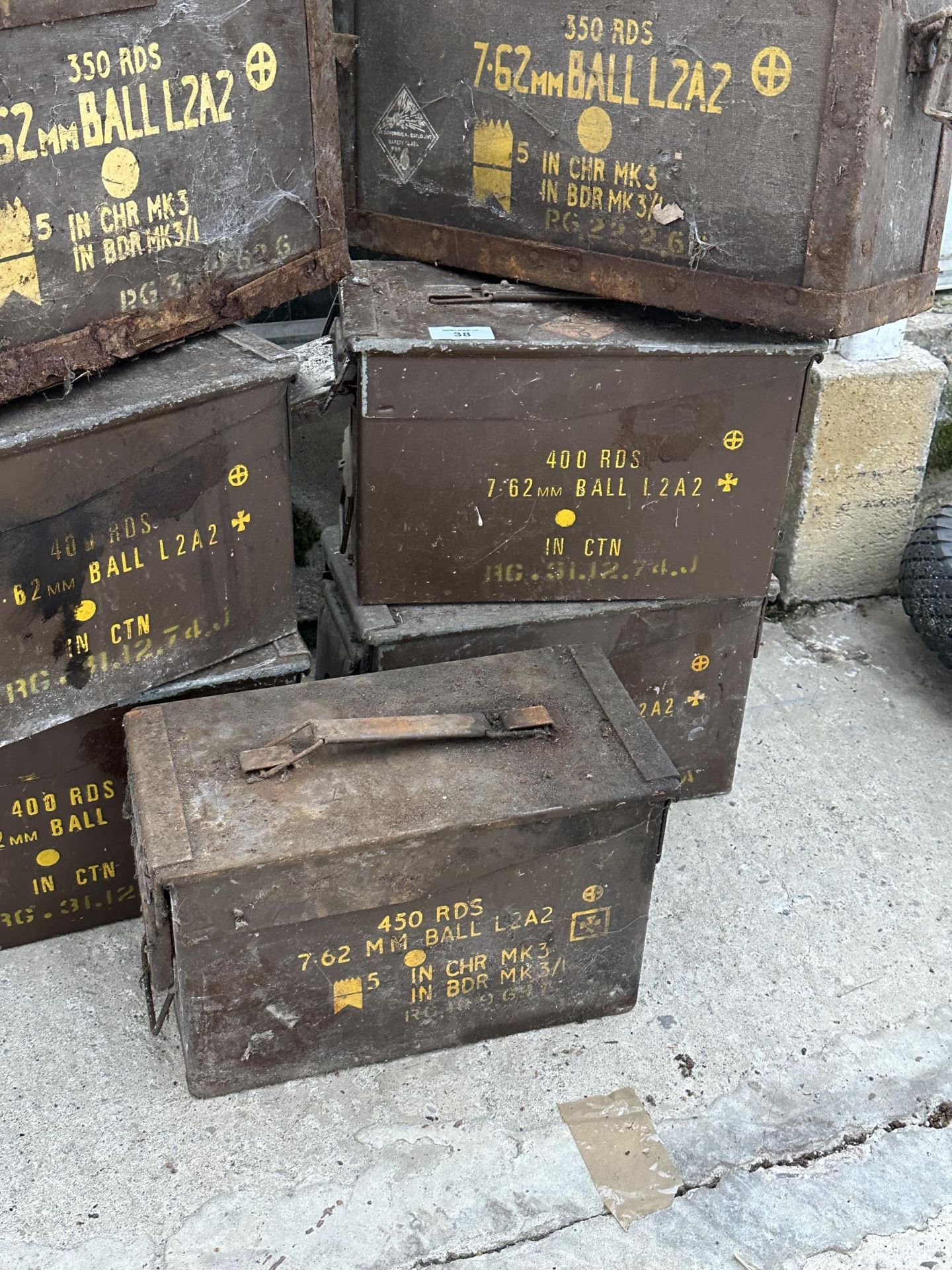 EIGHT VARIOUS MILITARY AMMO BOXES NO VAT - Image 3 of 4