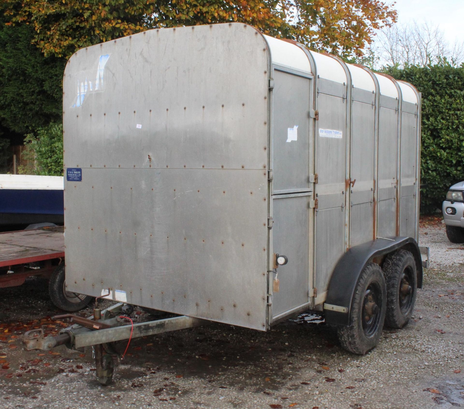 IFOR WILLIAMS TWIN AXLE STOCK TRAILER IN GOOD CONDITION NO VAT