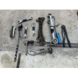 AN ASSORTMENT OF TOOLS TO INCLUDE SPANNERS ETC NO VAT