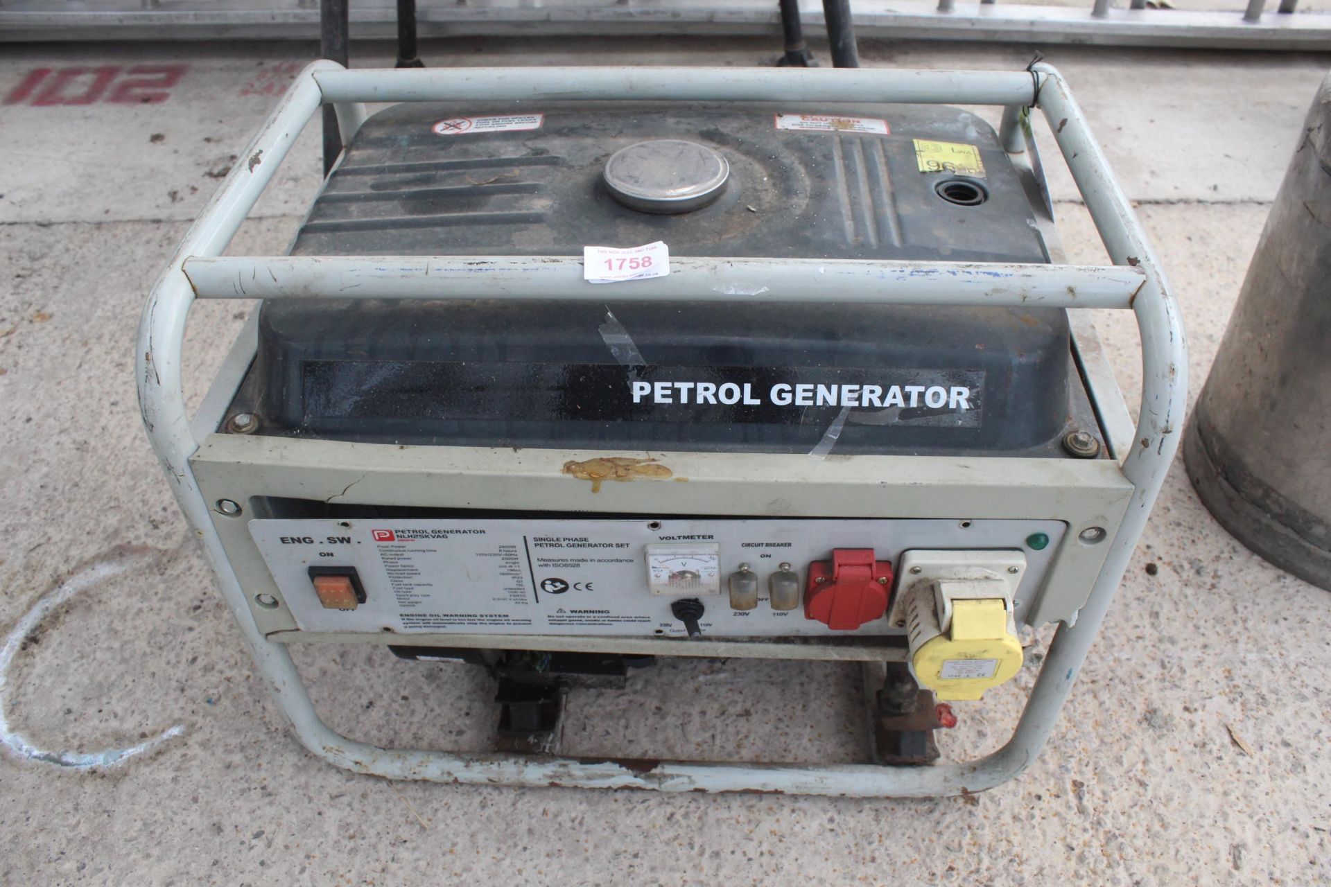 SINGLE PHASE PETROL GENERATOR NO VAT