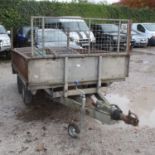 IFOR WILLIAMS TWIN AXLE TRAILER APPROX 10' X 6' WITH CAGE SIDES NO VAT