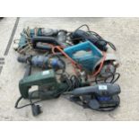 AN ASSORTMENT OF POWER TOOLS TO INCLUDE SANDERS AND DRILLS ETC NO VAT