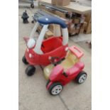 LITTLE TIKES SIT ON YELLOW CAR, LITTLE TIKES RED COSY CAR, RED SIT ON BIKE + VAT