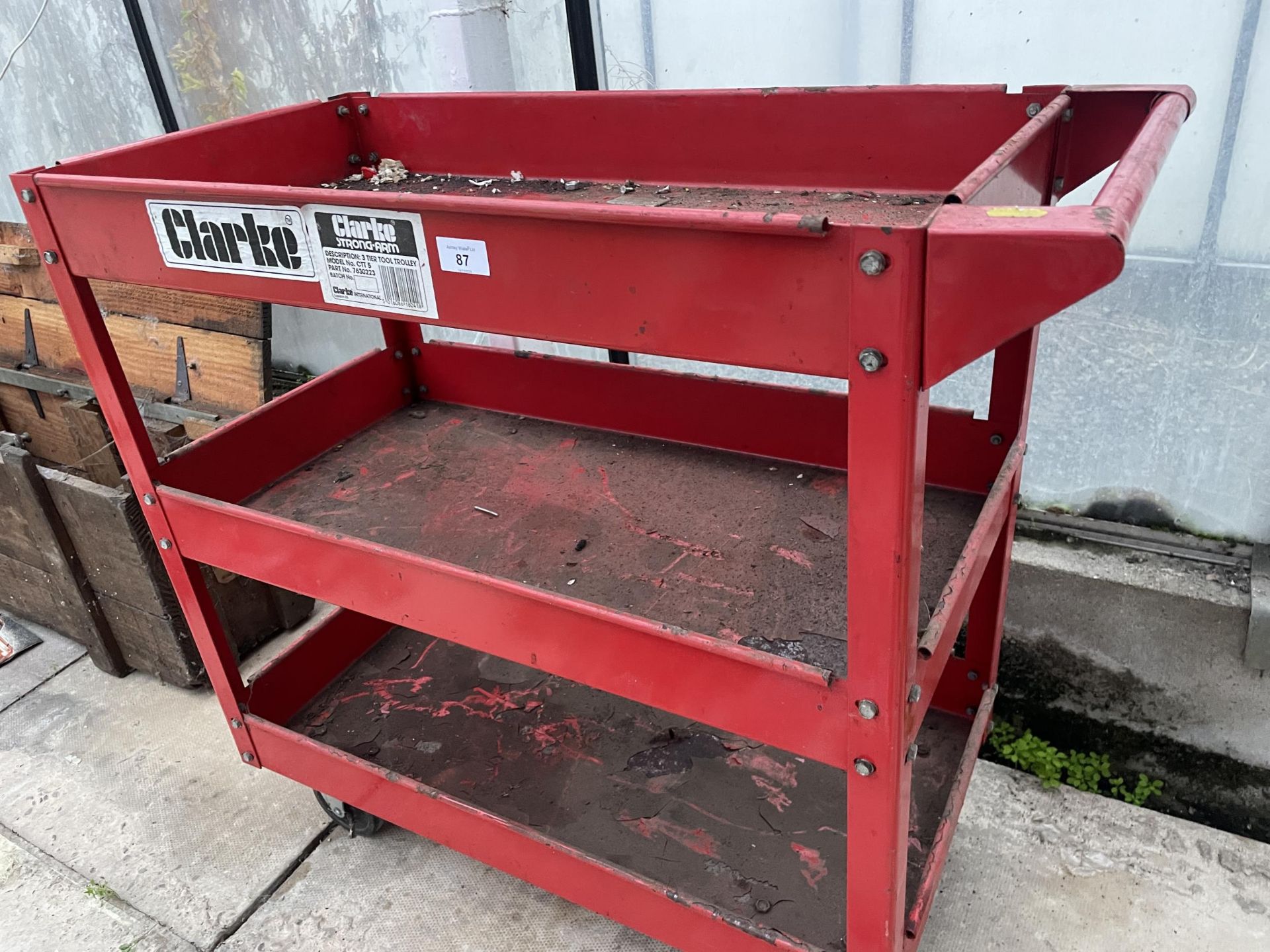 A CLARKE STRONG ARM FOUR WHEELED WORKSHOP TROLLEY NO VAT - Image 2 of 3