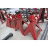 TWO SMALL AND TWO MEDIUM AXLE STANDS NO VAT