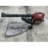 A HOMELITE HB-180V PETROL LEAF BLOWER NO VAT