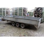 GRAHAM EDWARDS TRI AXLE TRAILER GOOD BRAKES TYRES & LIGHTS NO VAT