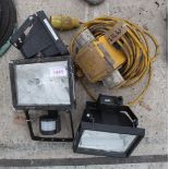 3 NEW 240V FLOOD LIGHTS (WORKING) NO VAT